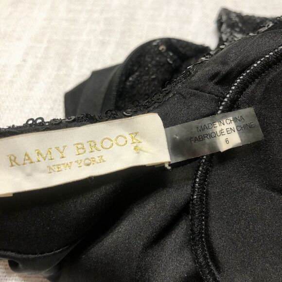 Ramy Brook Sequin Mini Dress Women 6 Becky Faux Wrap Deep-V Cocktail  Party - Picture 12 of 16